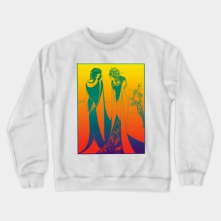 Salome and her mother (green on orange) Crewneck Sweatshirt